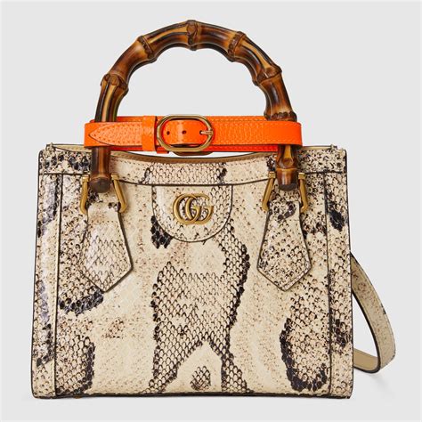 gucci lady baby python leather bag|gucci diana mini tote bag.